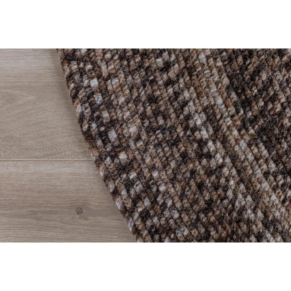 Interieur05 rond vloerkleed Gapo donkerbruin - 220 x 220 cm