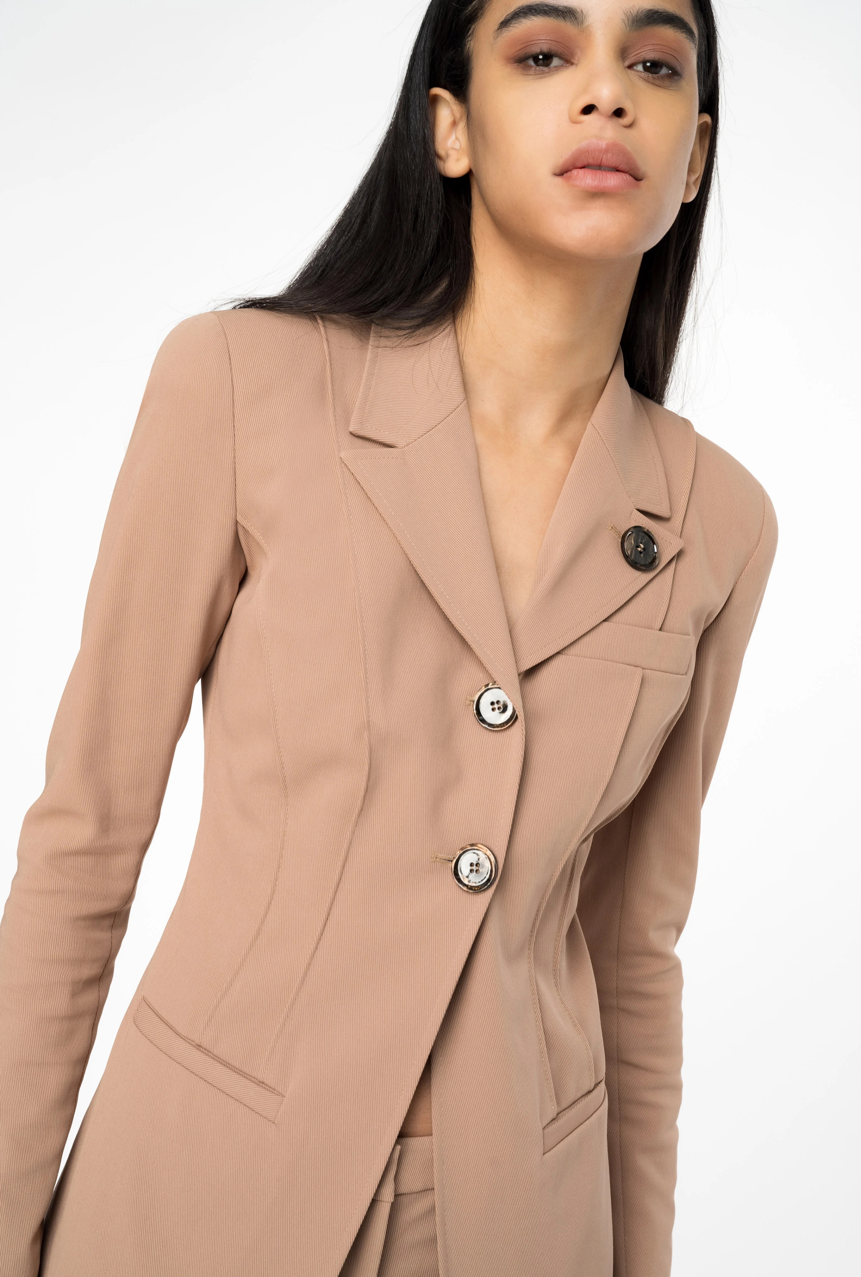 Blazer stretch ajusté | Beige