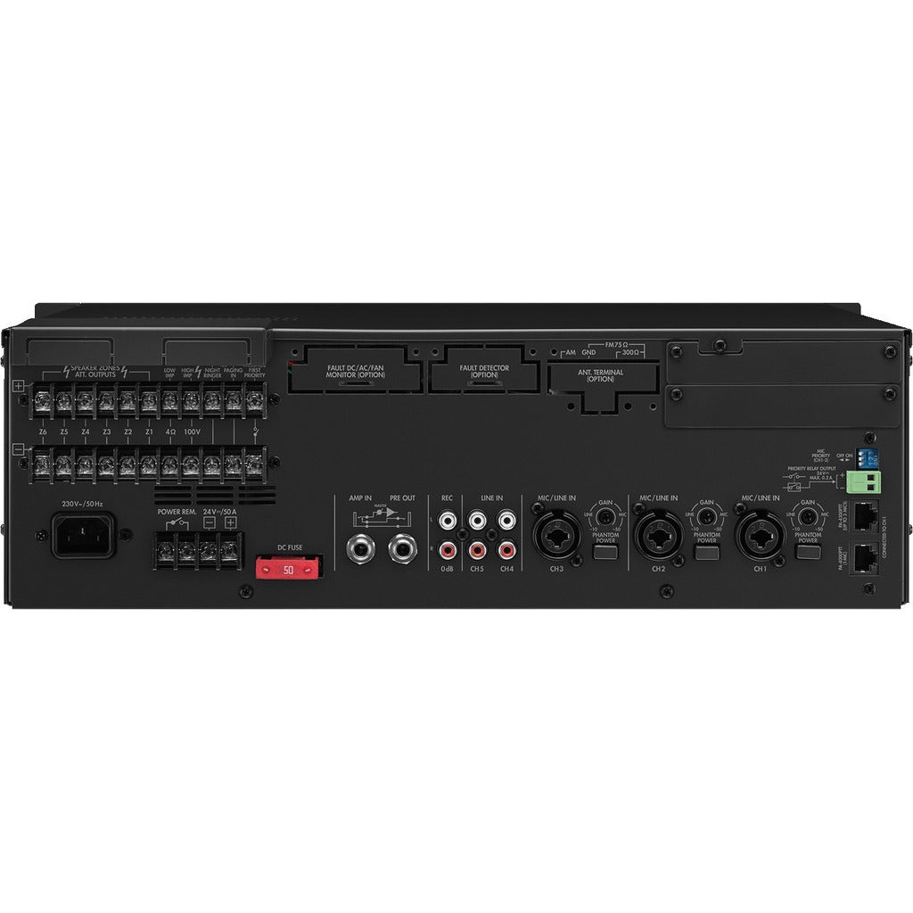 Monacor PA-6600 mono mixer-versterker met 6 zones