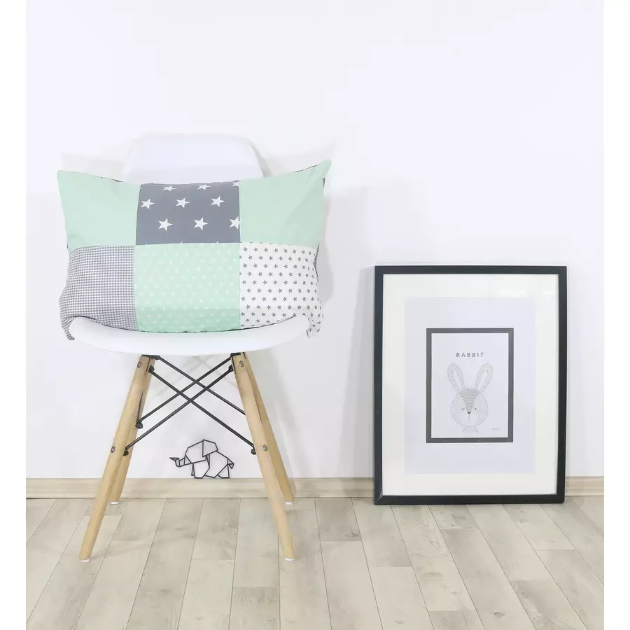 Ullenboom Patchwork Kissenbezug 40 x 60 cm Mint Grau