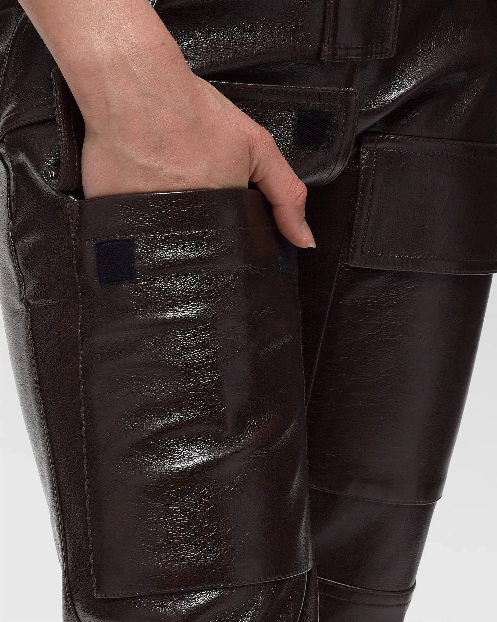 MISBHV FAUX LEATHER MOTO TROUSERS