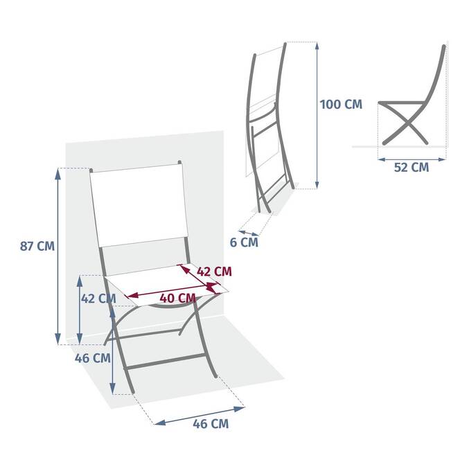 Lot de 4 chaises de jardin pliante MODULA Noisette / Café