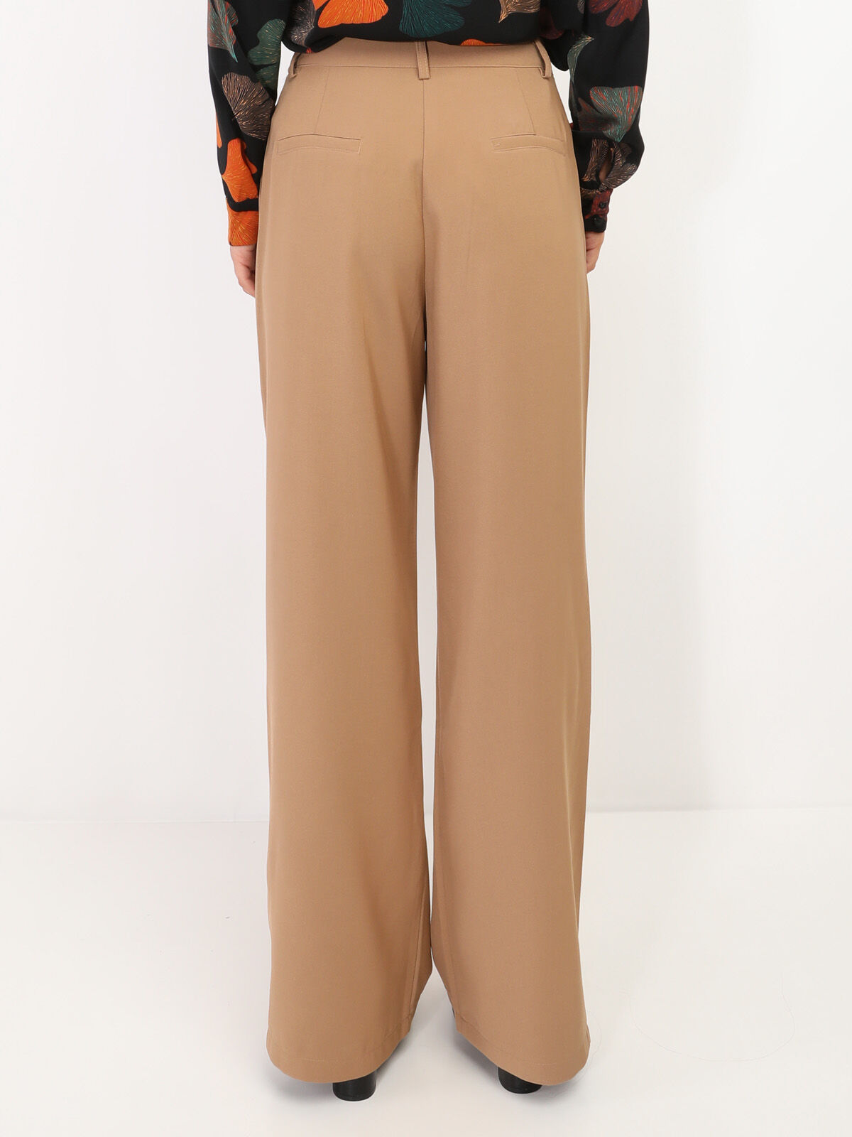 Pantalon de costume large- Marron clair
