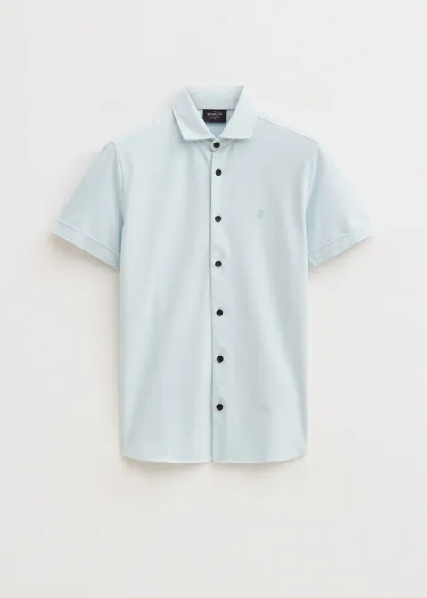Basic pique overhemd blauw (BLW.L)