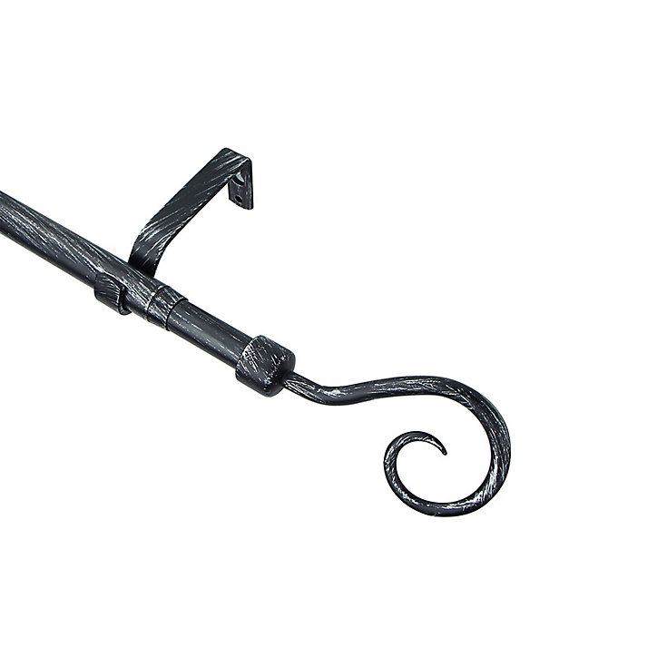 Kit de tringle à rideau GoodHome extensible 120/210cm, ⌀16/19mm noir