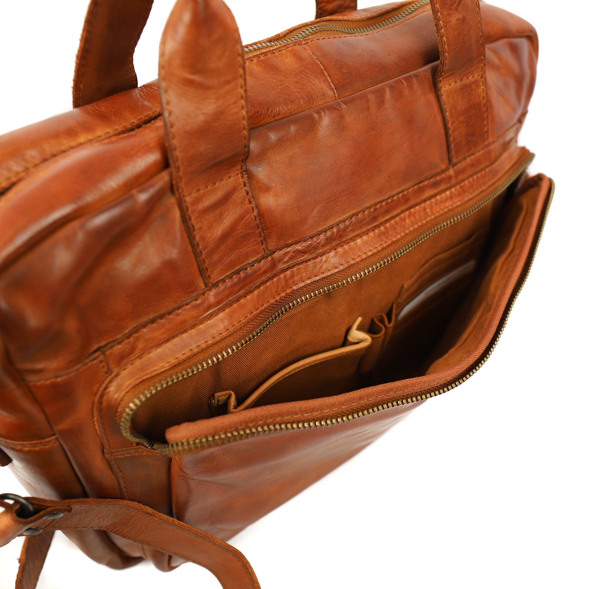 Laptoptas 'Hugo' cognac - CL 32815 Cognac