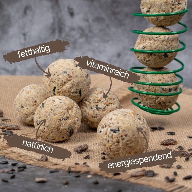 Lyra Pet® Meisenknödel aus der Alb-Mühle ohne Netz à 85 g inkl. Spender - Vollkorn & Früchte