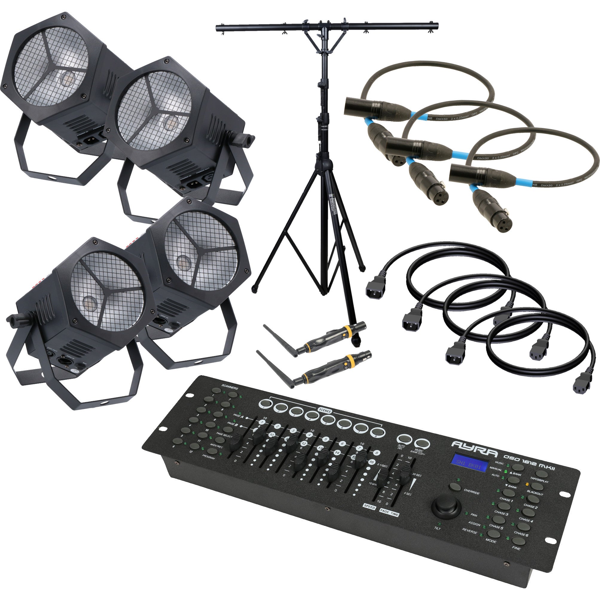Ayra Intenz CB040 lichtset met draadloze DMX en controller
