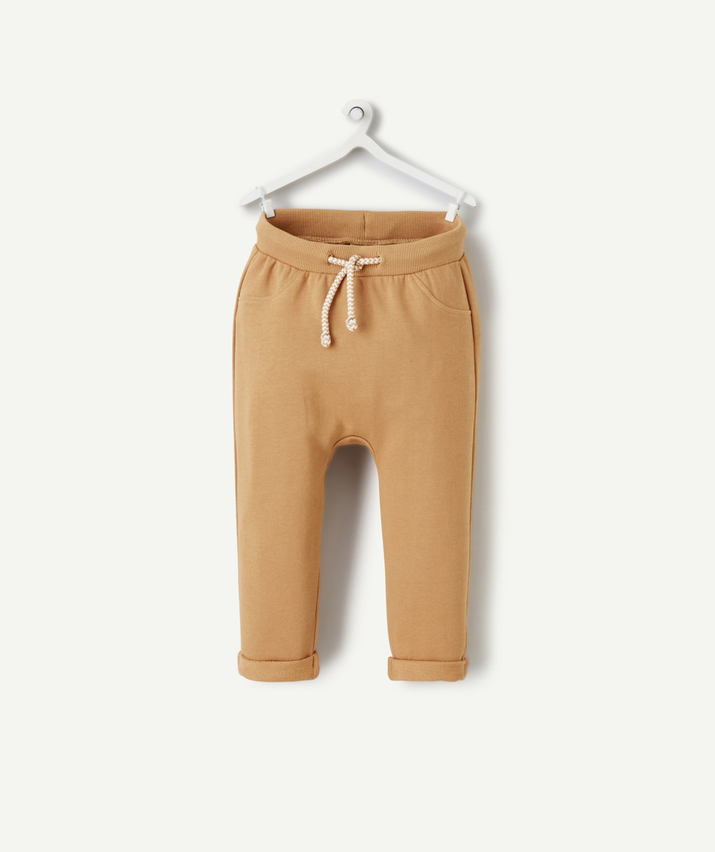 PANTALON DE JOGGING BÉBÉ GARÇON EN COTON BIO MARRON
