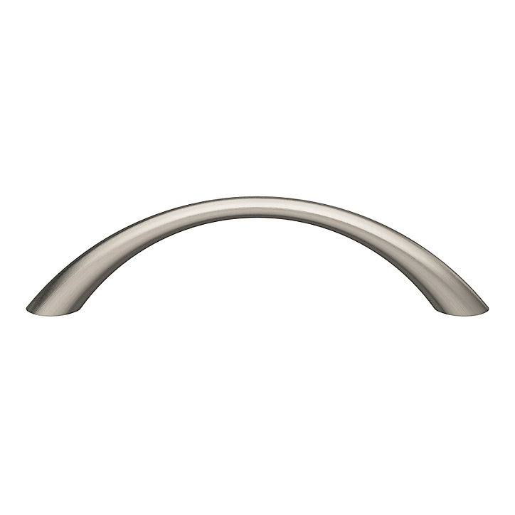 Poignée de meuble nœud GoodHome Primel effet nickel satin gris l.114mm x l.11mm x H. 27mm entraxe 96mm