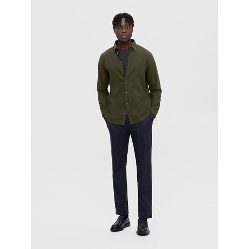Selected Homme Slimowen-Flannel Skjorte, Forest Night, M