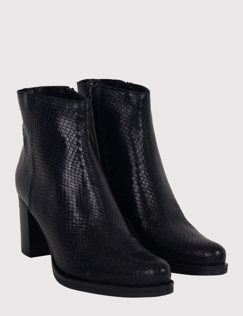 PAOYAMA BOTTINES NOIR FEMME PYTHON NOEMI