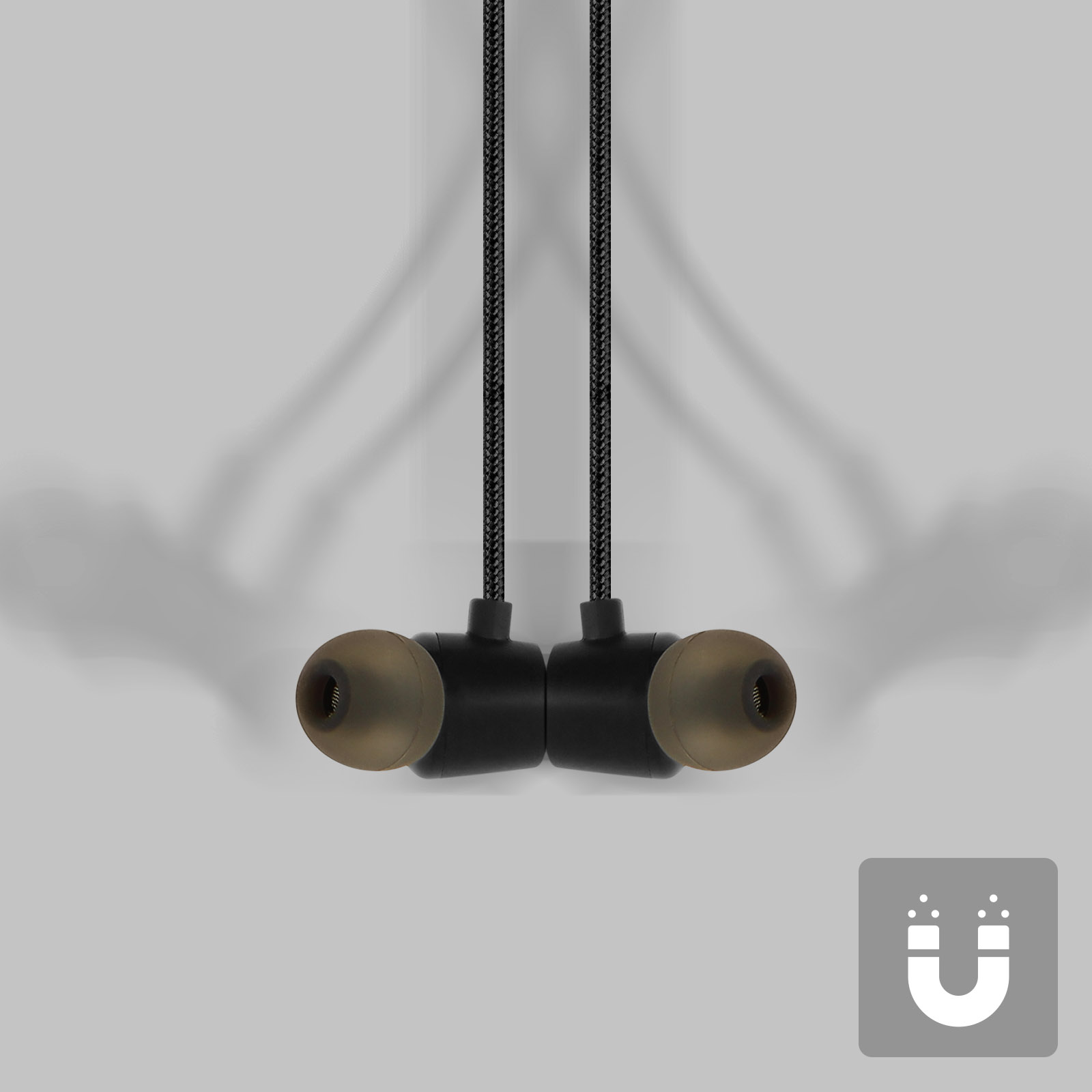 Kit mãos-livres com fones de ouvido magnéticos Akashi USB-C de 1,2 m - Preto