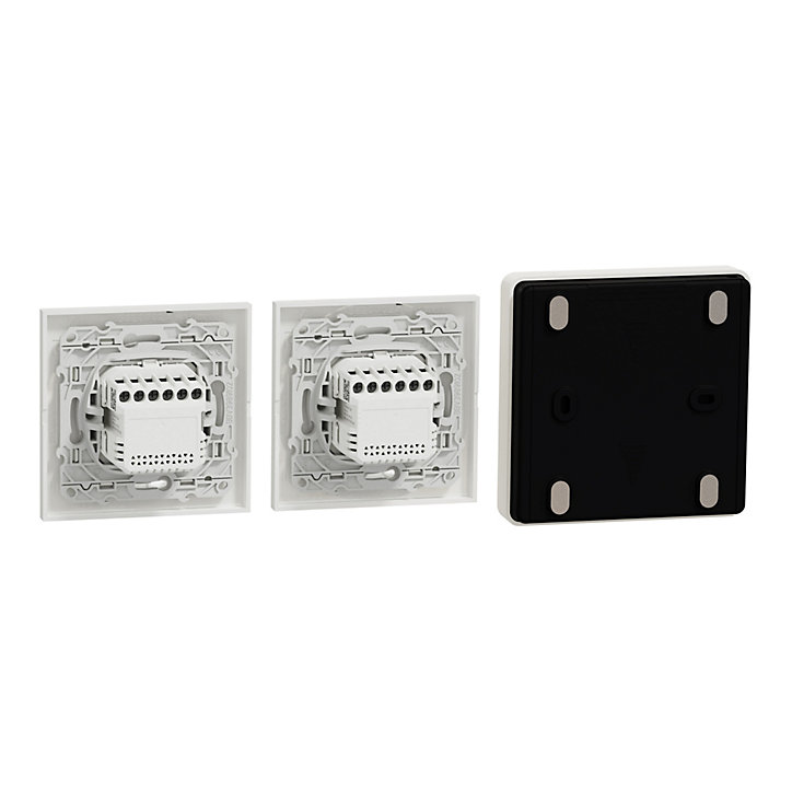Kit volet roulant avec 2 interrupteurs va-et-vient + passerelle wifi + 2 plaques de finition simples Schneider Electric Odace Wiser blanc