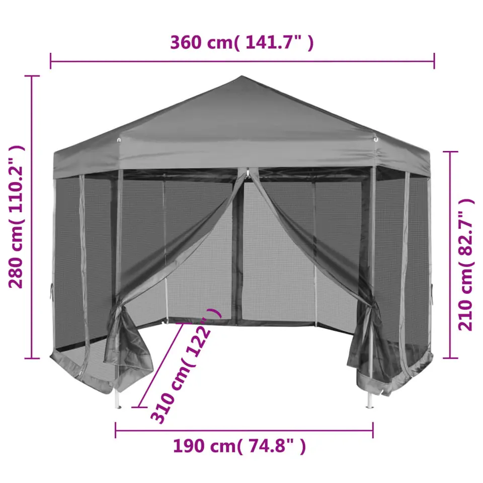 vidaXL - Partytent - Grijs - Stof