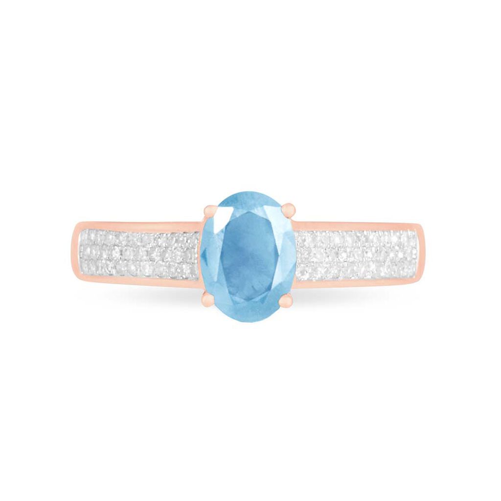 Bague Crista Or Rose Topaze Et Diamant
