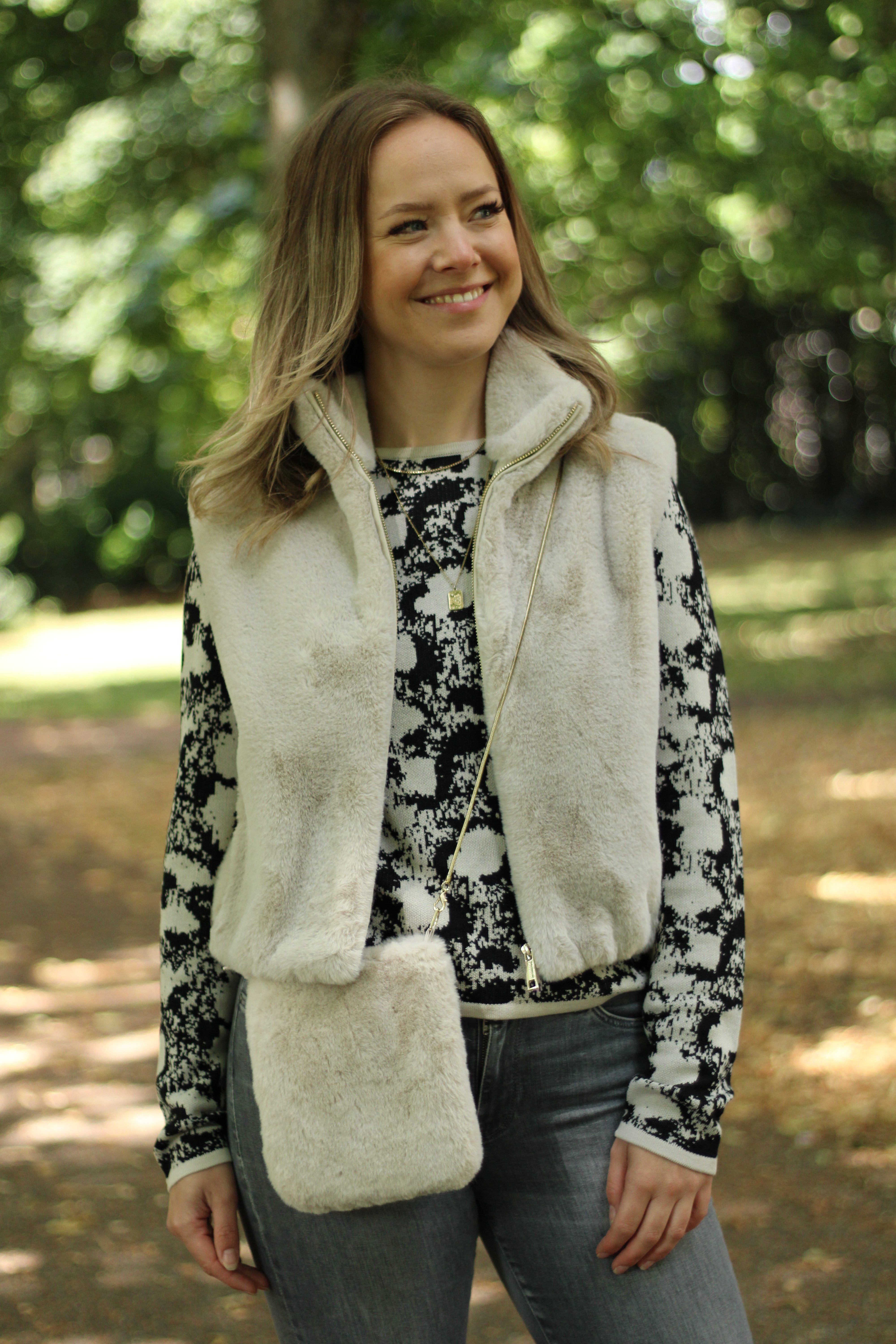 Rino & Pelle - Nikki Short Faux Fur Waistcoat - Birch