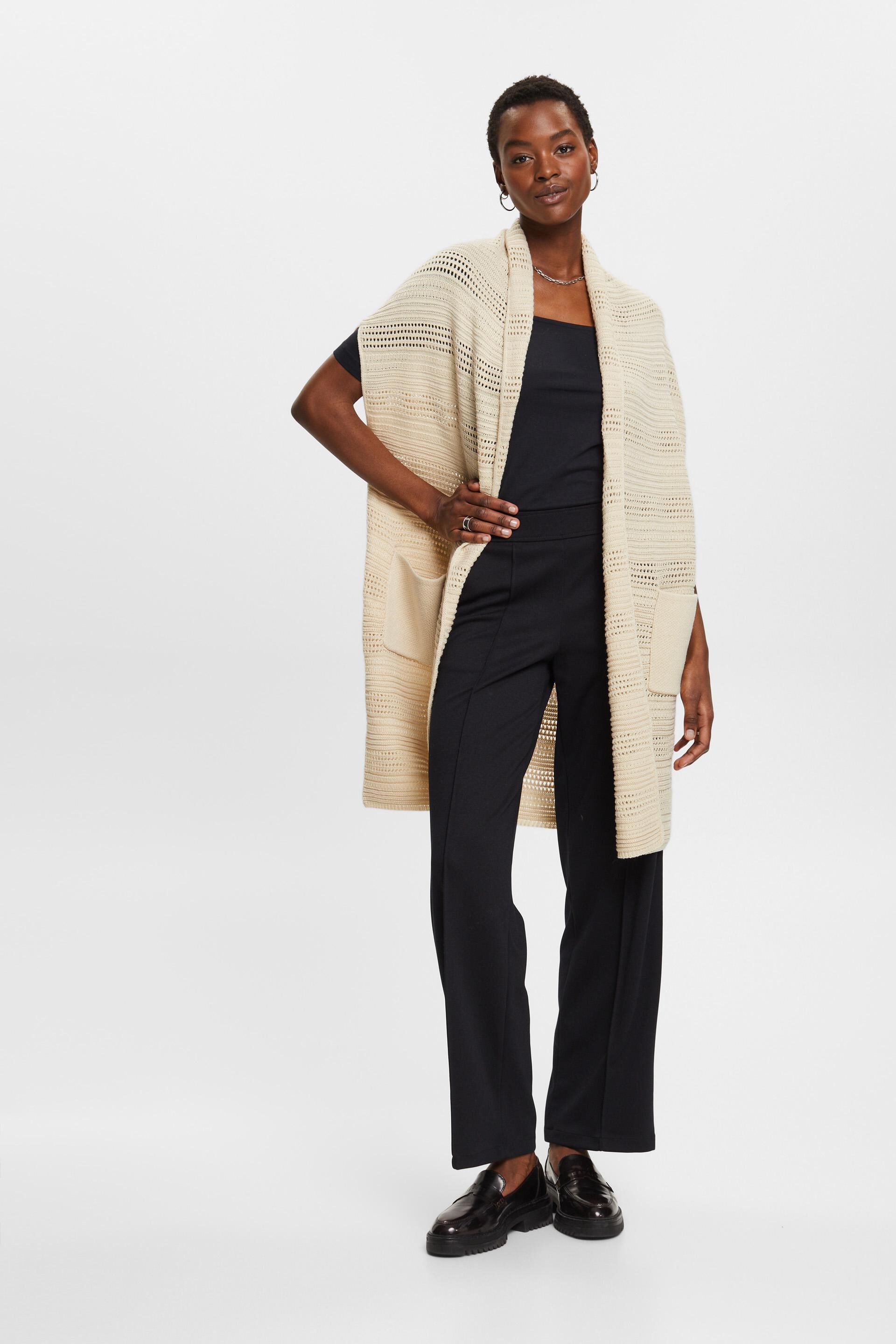 Cardigan sans manches à motif au crochet