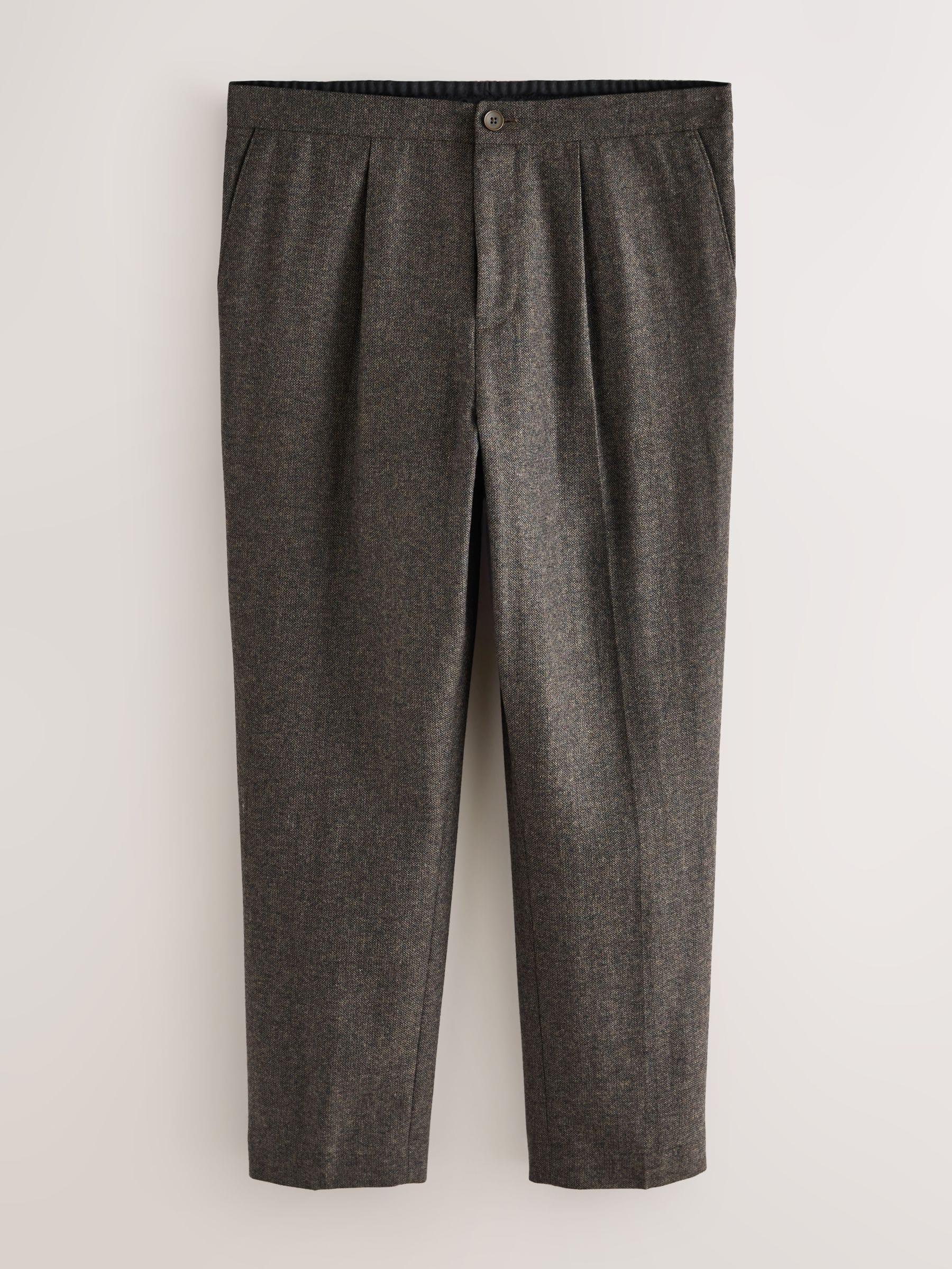 Bruin - Regular Fit Smart Elasticated Back Textured Trousers With Wool