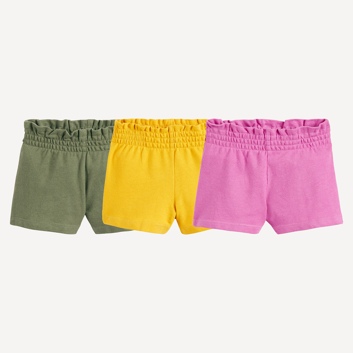 COLEÇÃO LA REDOUTE<br>Conjunto de 3 shorts de malha com cós elástico