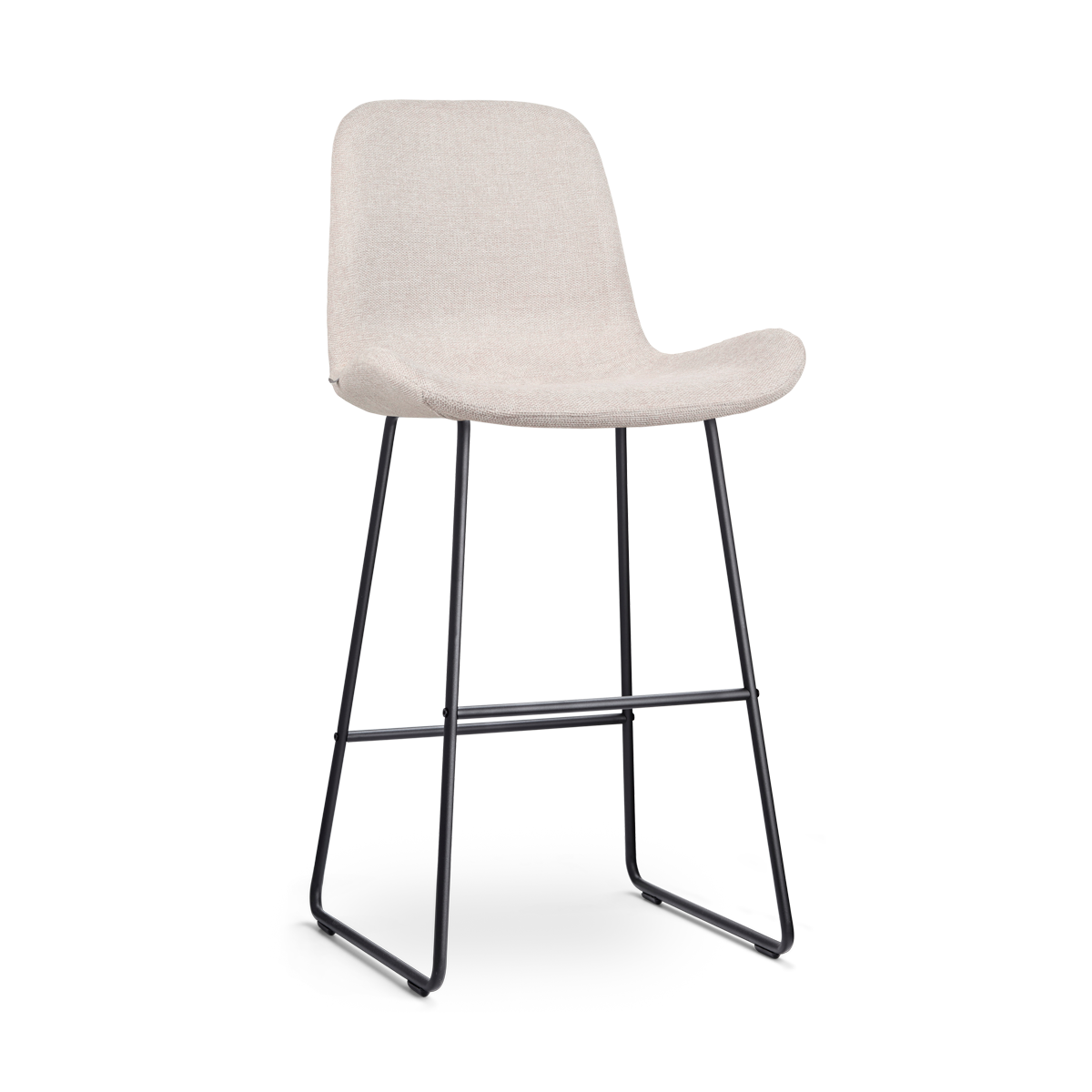Barkruk Nino-Fé beige - zwart onderstel - 75 cm