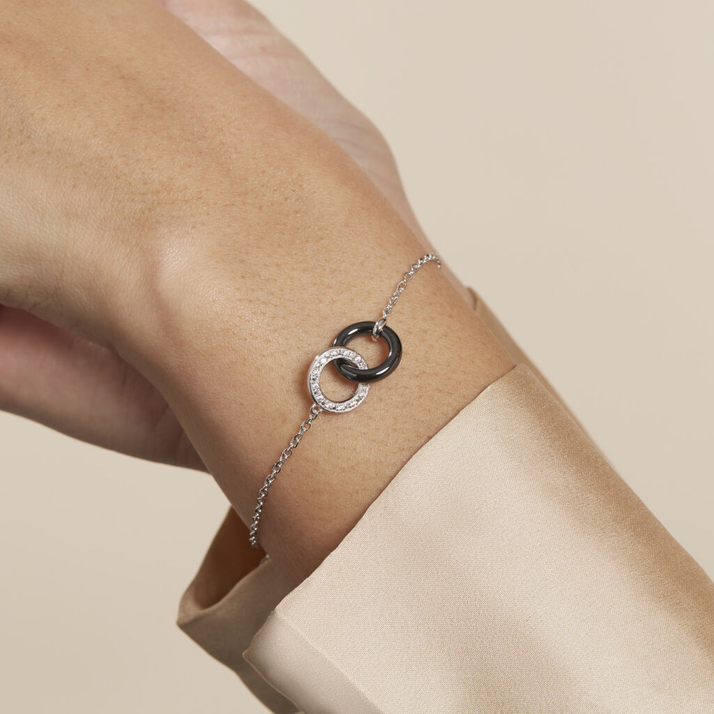 Bracelet Dina Argent Blanc Céramique Et Oxyde De Zirconium