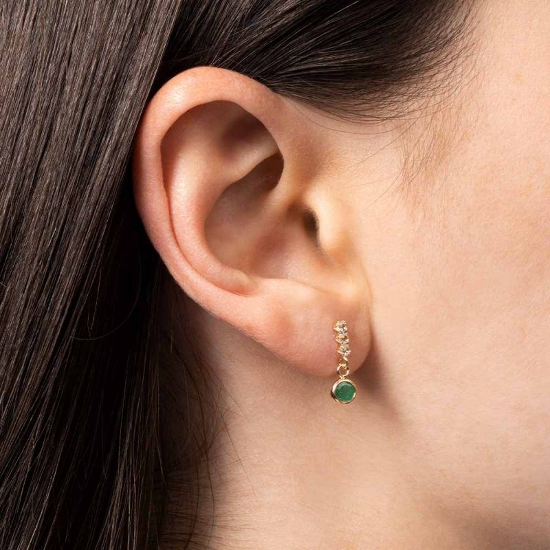 Boucles d'oreilles Or jaune  et pierres