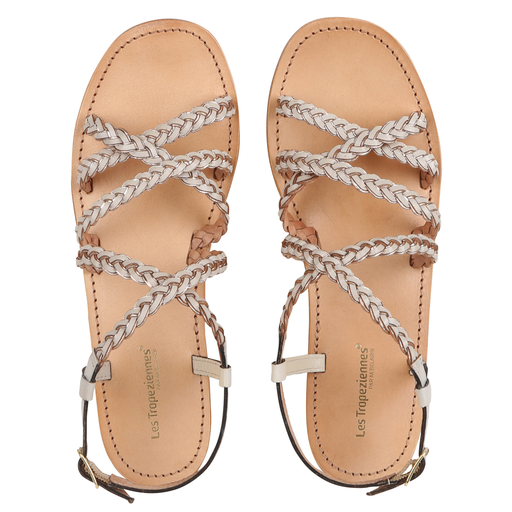 HAPIRON - Sandales à petit talon en cuir | Beige