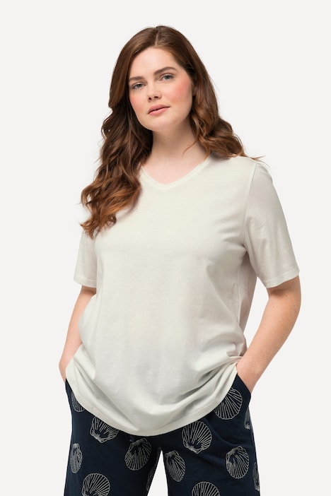 T-Shirts, 2er-Pack, V-Ausschnitt, Halbarm, Biobaumwolle