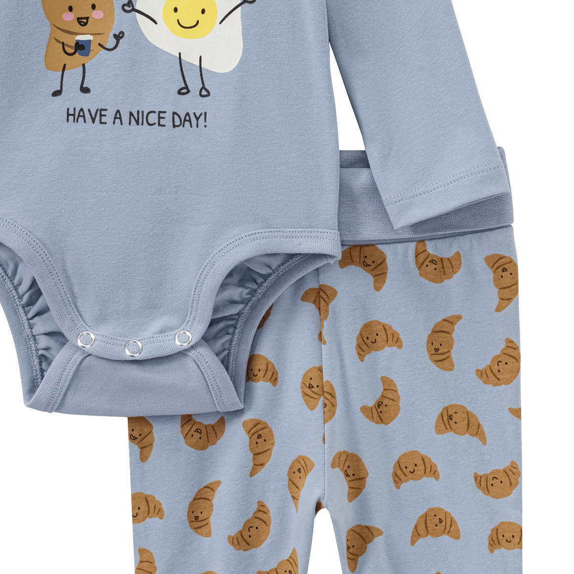 Topomini Newborn Langarmbody, Hose und Mütze im Set hellblau
