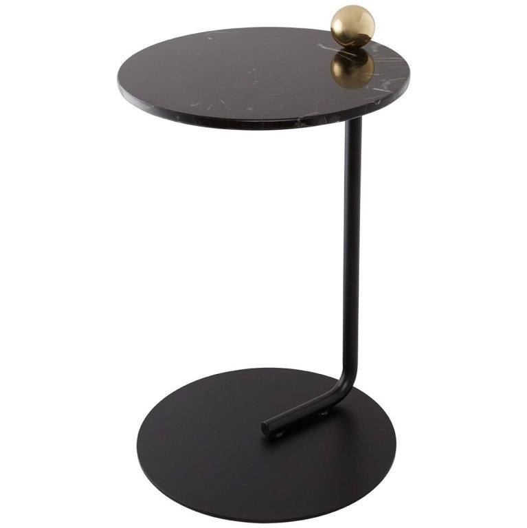 AYTM Castellum bijzettafel Ø40 Black/marmer
