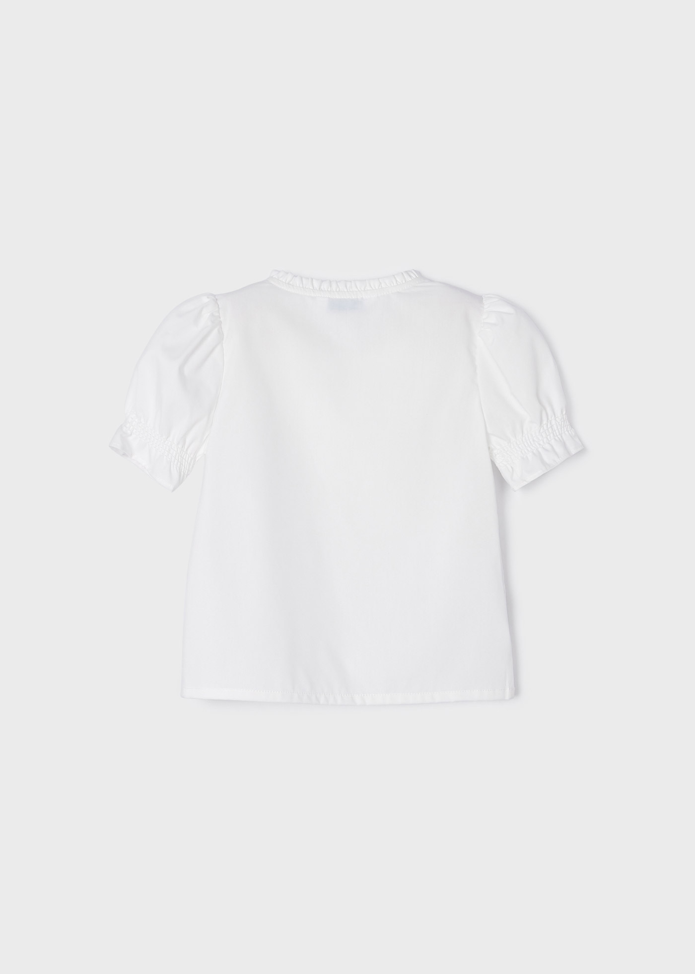 Blusa de popeline de manga curta para meninas