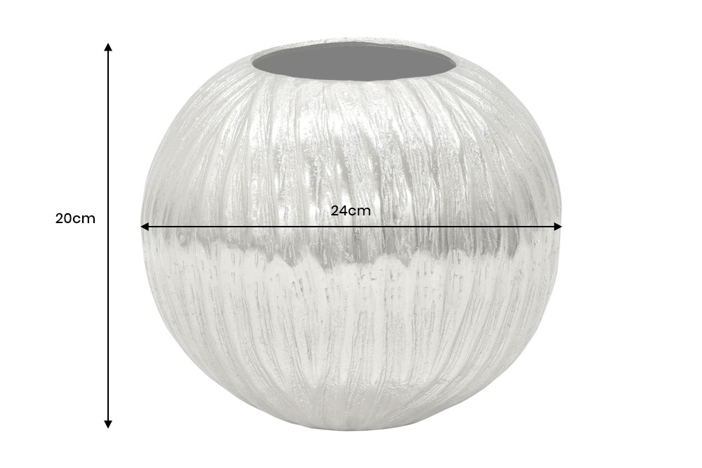 Moderne Vase ELEGANCE 25cm silber Hammerschlag Design