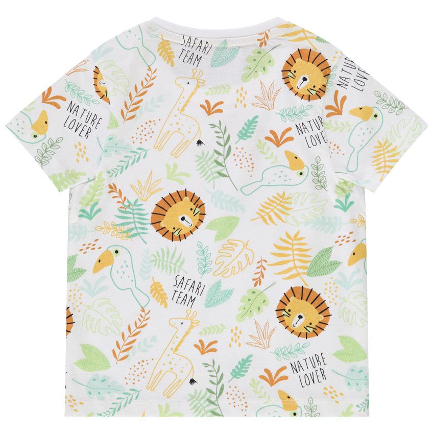 T-shirt manches courtes imprimé safari pour bébé garçon - Blanc