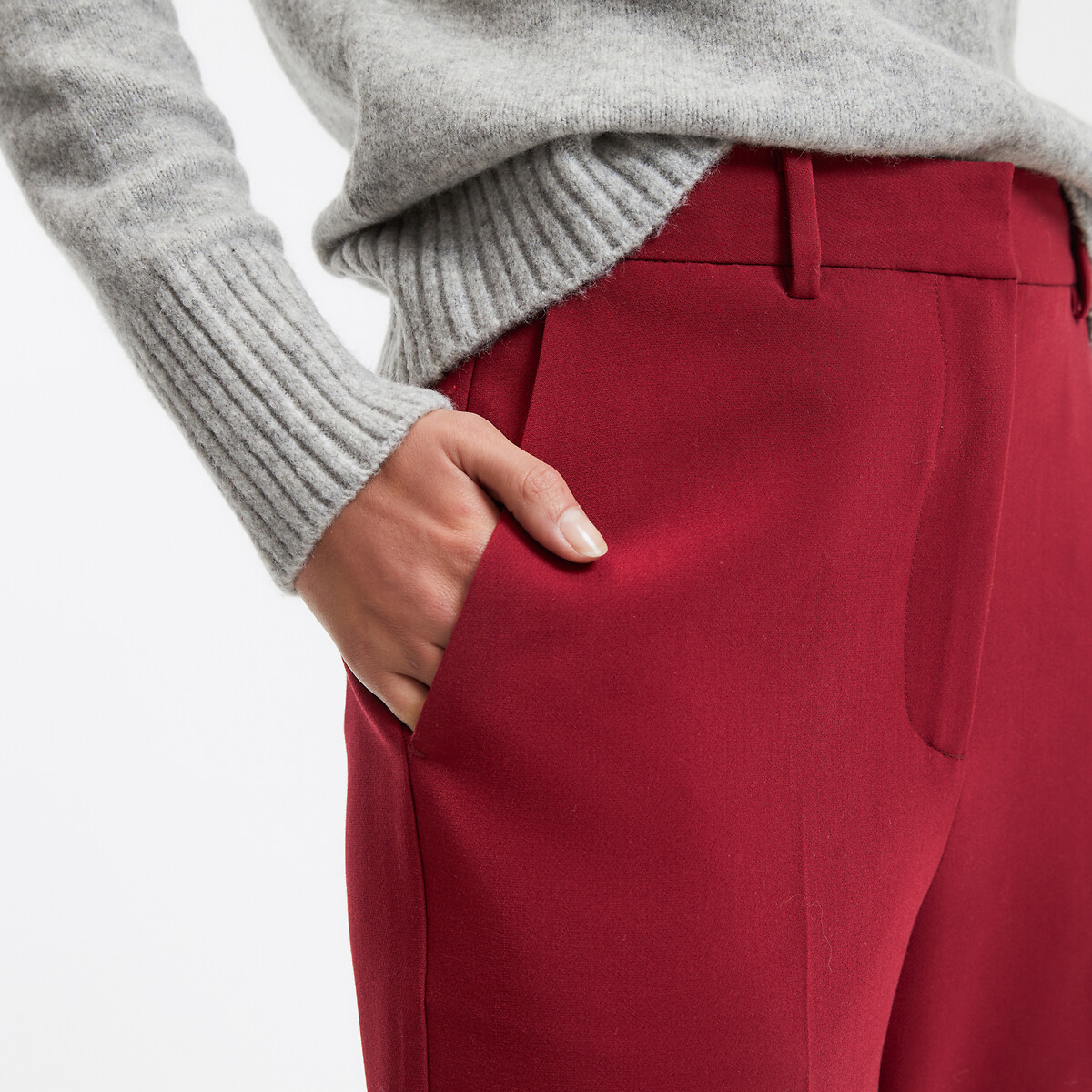 COLEÇÕES LA REDOUTE<br>Calças largas em poliviscose