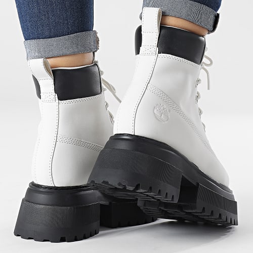 Boots Femme Sky 6 Inch Lace Up A5RSV White Nubuck