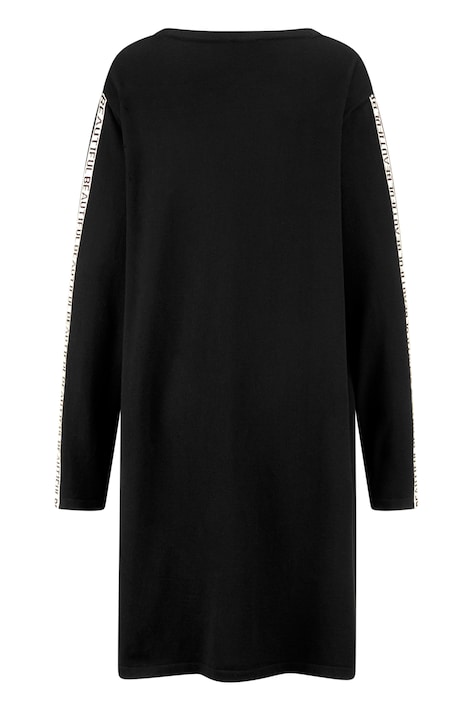 Long-Strickjacke, offene Form, Ärmel-Schriftzug