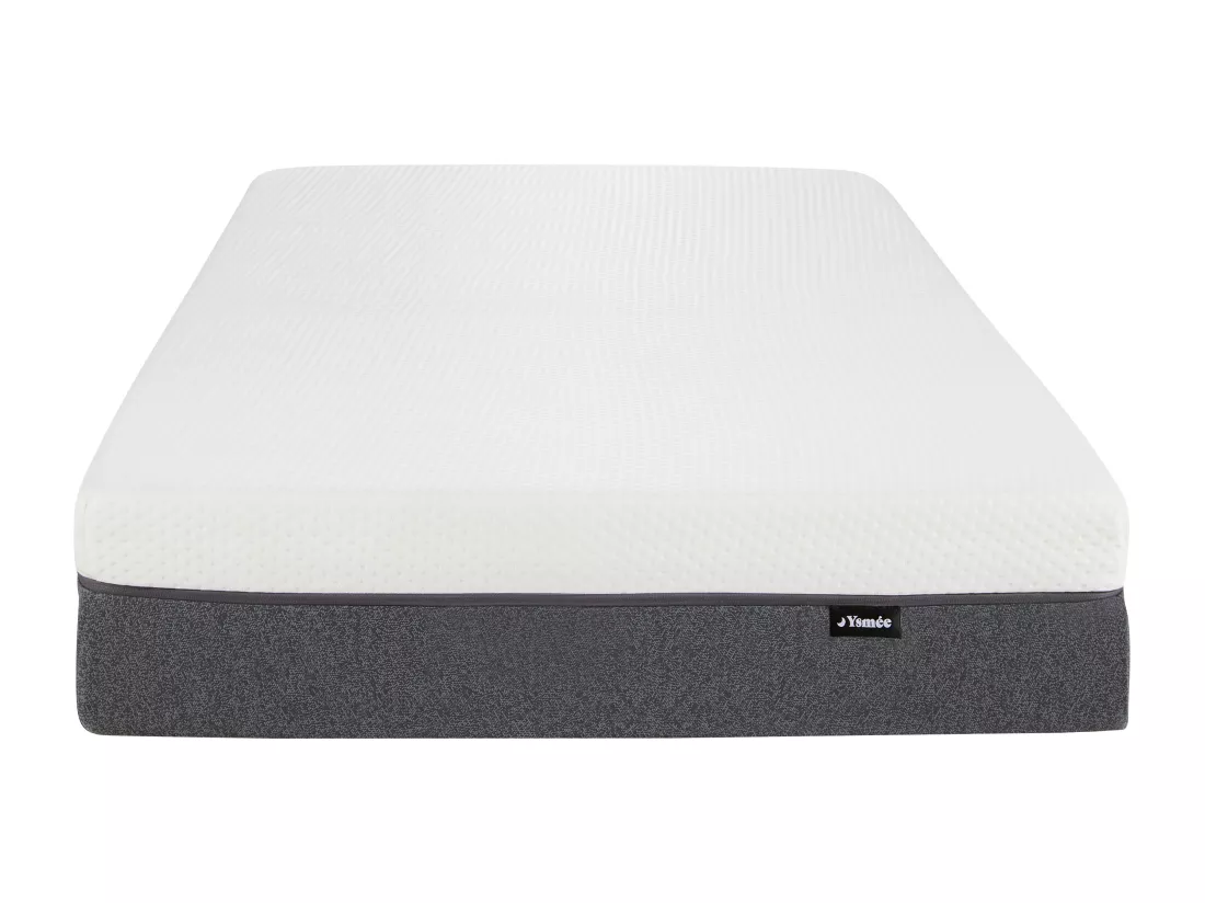 Ensemble 90 x 190 cm sommier coffre blanc + matelas mousse HD 7 zones et accueil mémoire de forme déhoussable ép.20cm - KELIH de YSMÉE