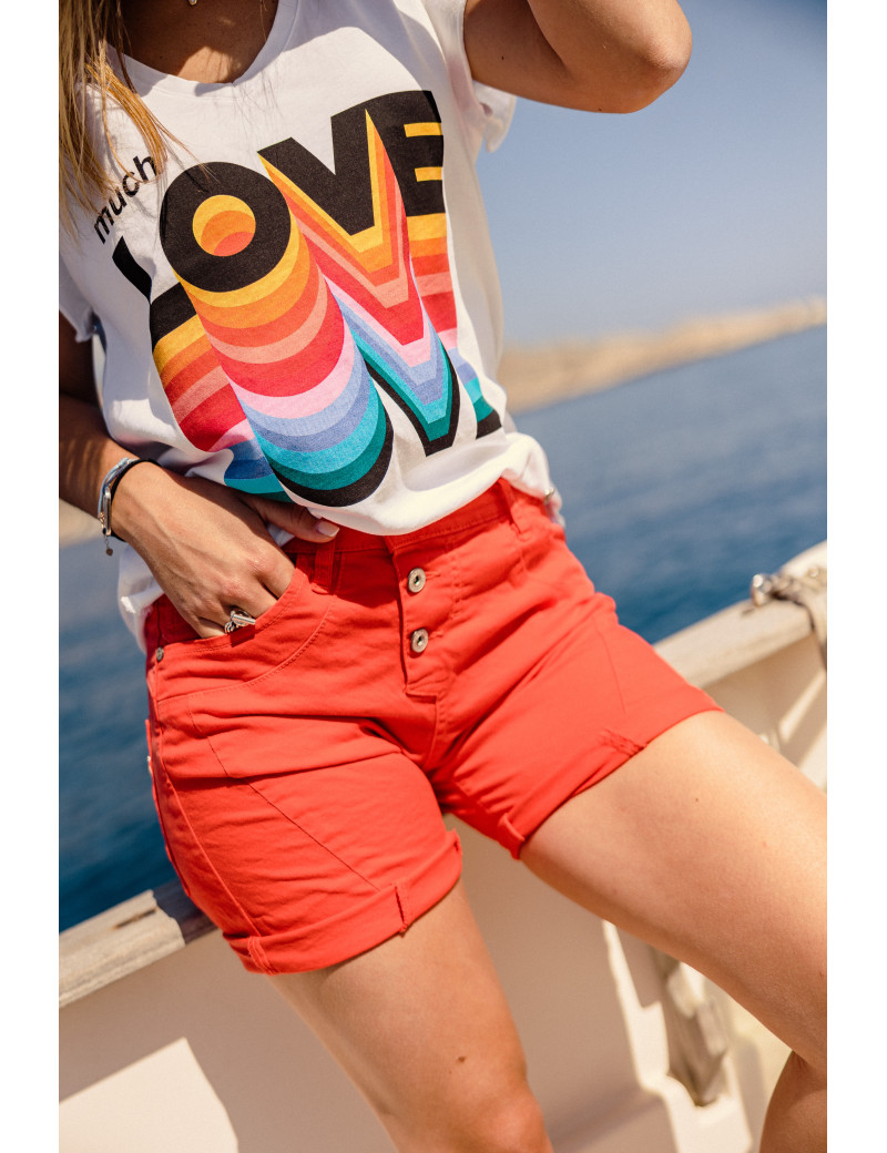 PLEASE SHORT EN TOILE P17 FLERY ORANGE