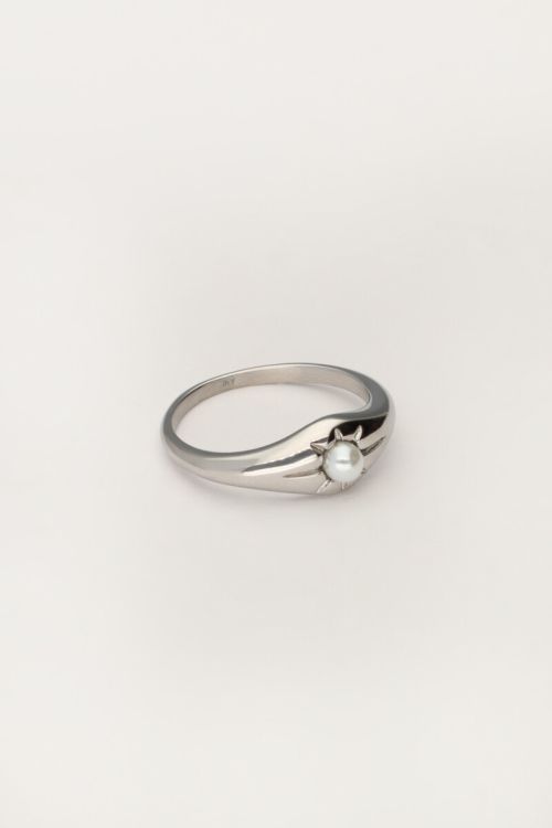 Ring met zon & parel