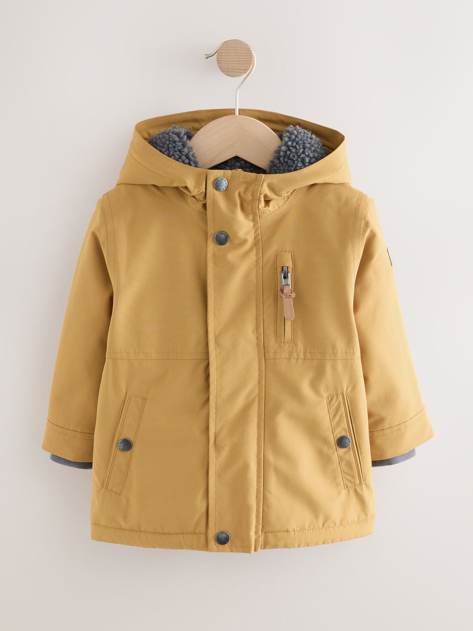Okergeel - Waterdichte parka met borgvoering (3mnd -7jr)