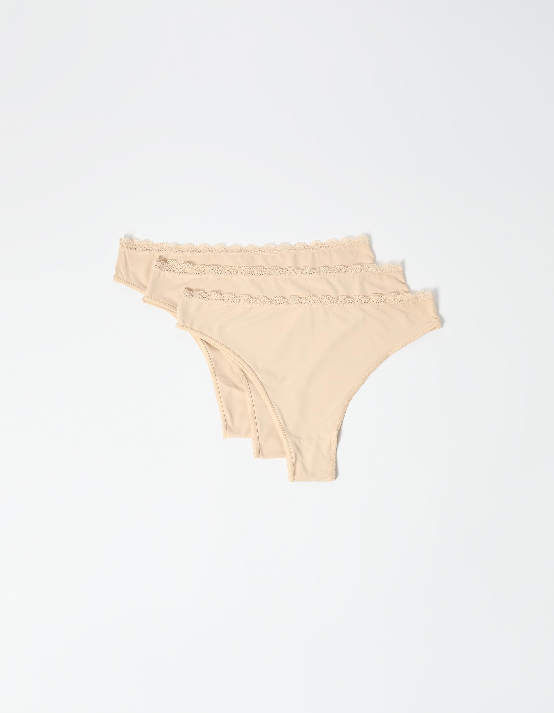 Pack 3 Cuecas Brasileiras de Microfibra, Mulher, Bege