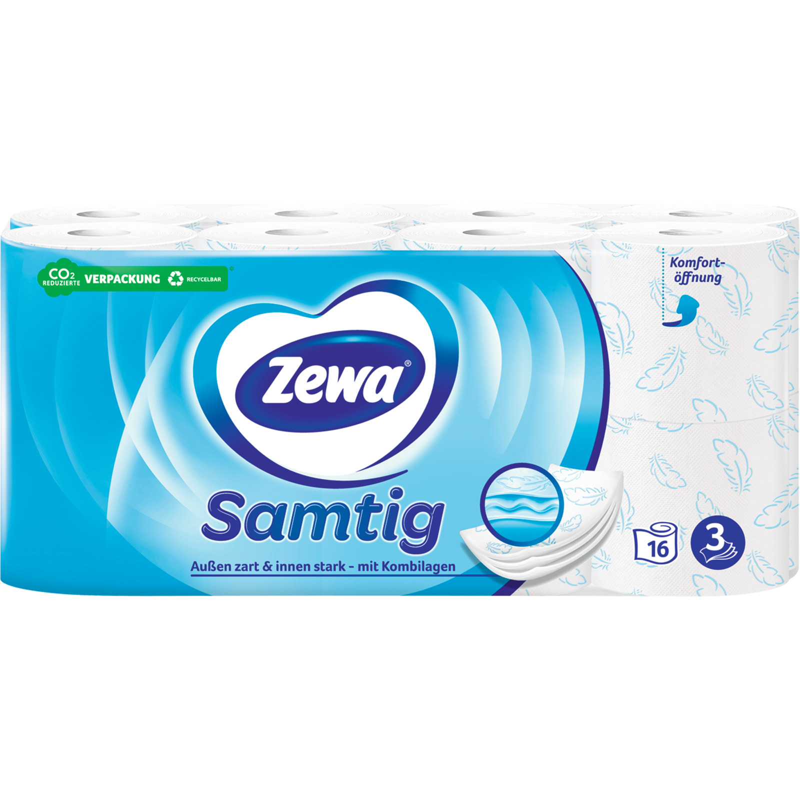 Zewa Topa Samtig 3-lagig 16 Rollen