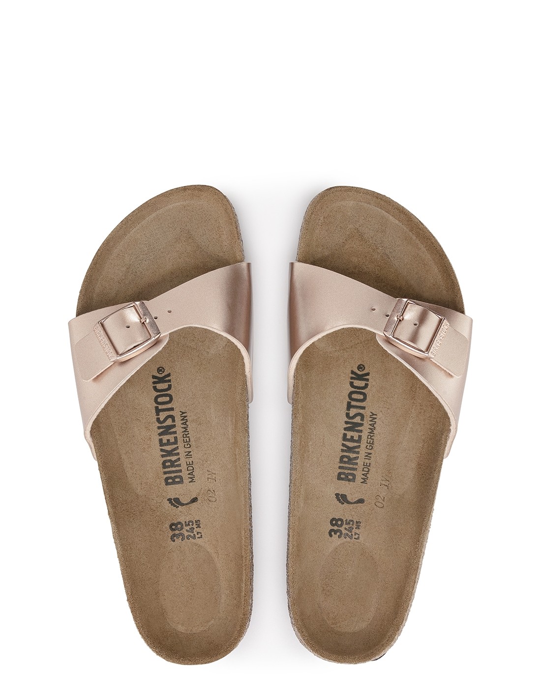 birkenstock claquettes femme madrid metallic copper rose gold