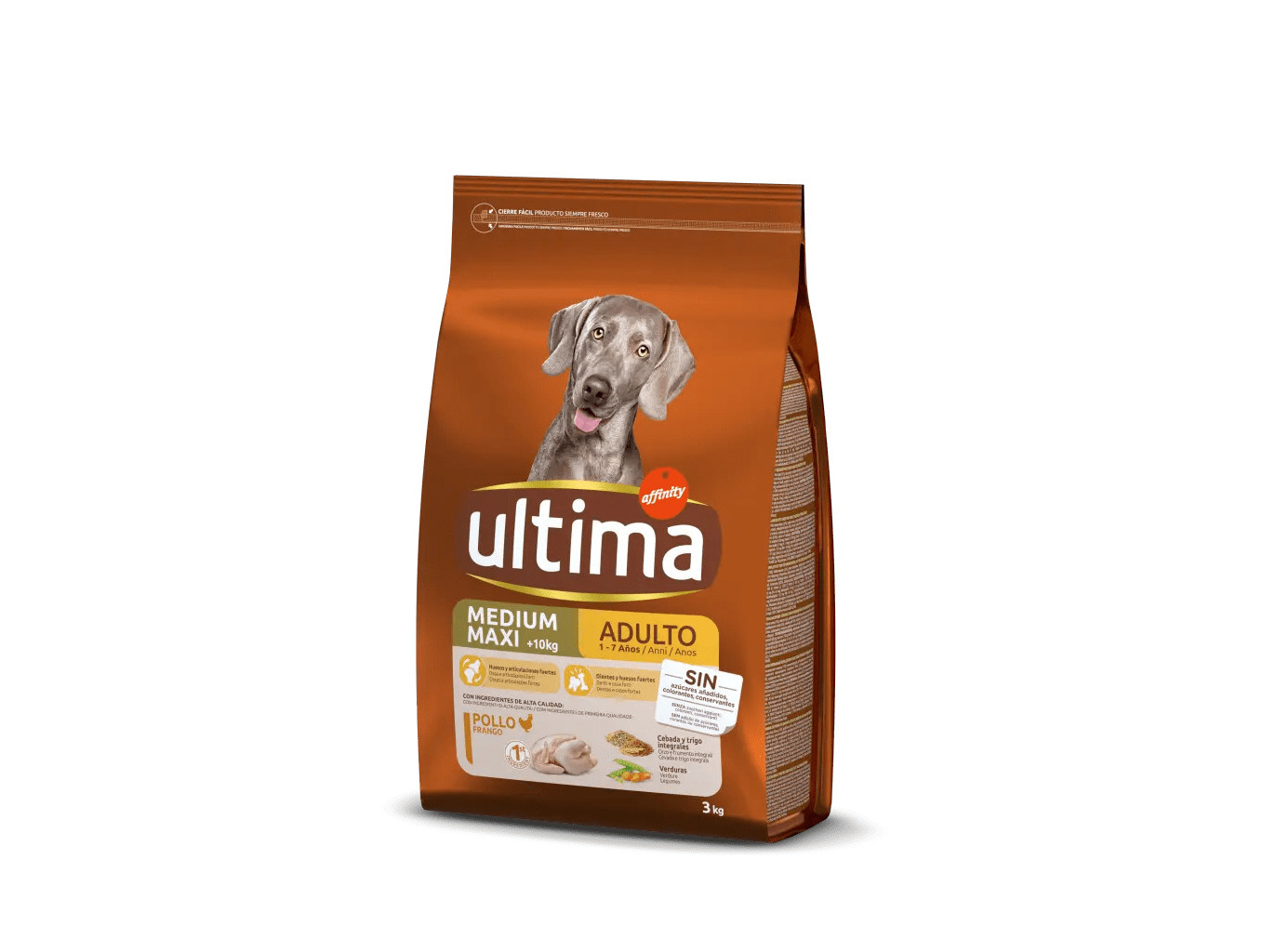 RAÇÃO PARA CÃO ULTIMA MÉDIO/MAXI COM FRANGO 3KG