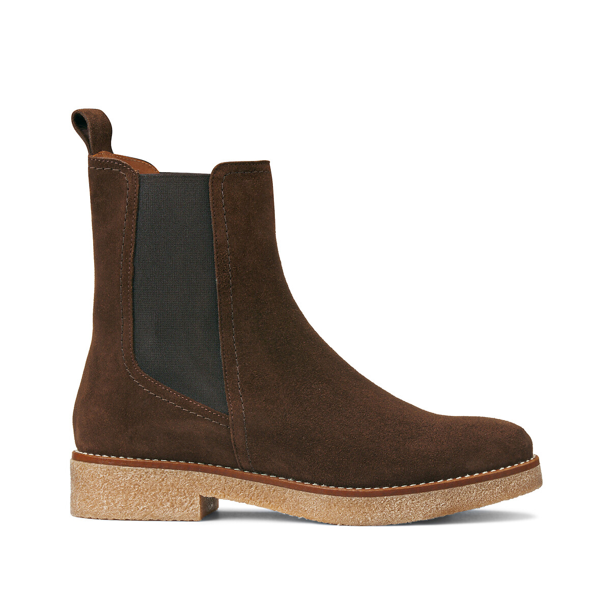 COLEÇÃO LA REDOUTE<br>Botas de couro de salto baixo