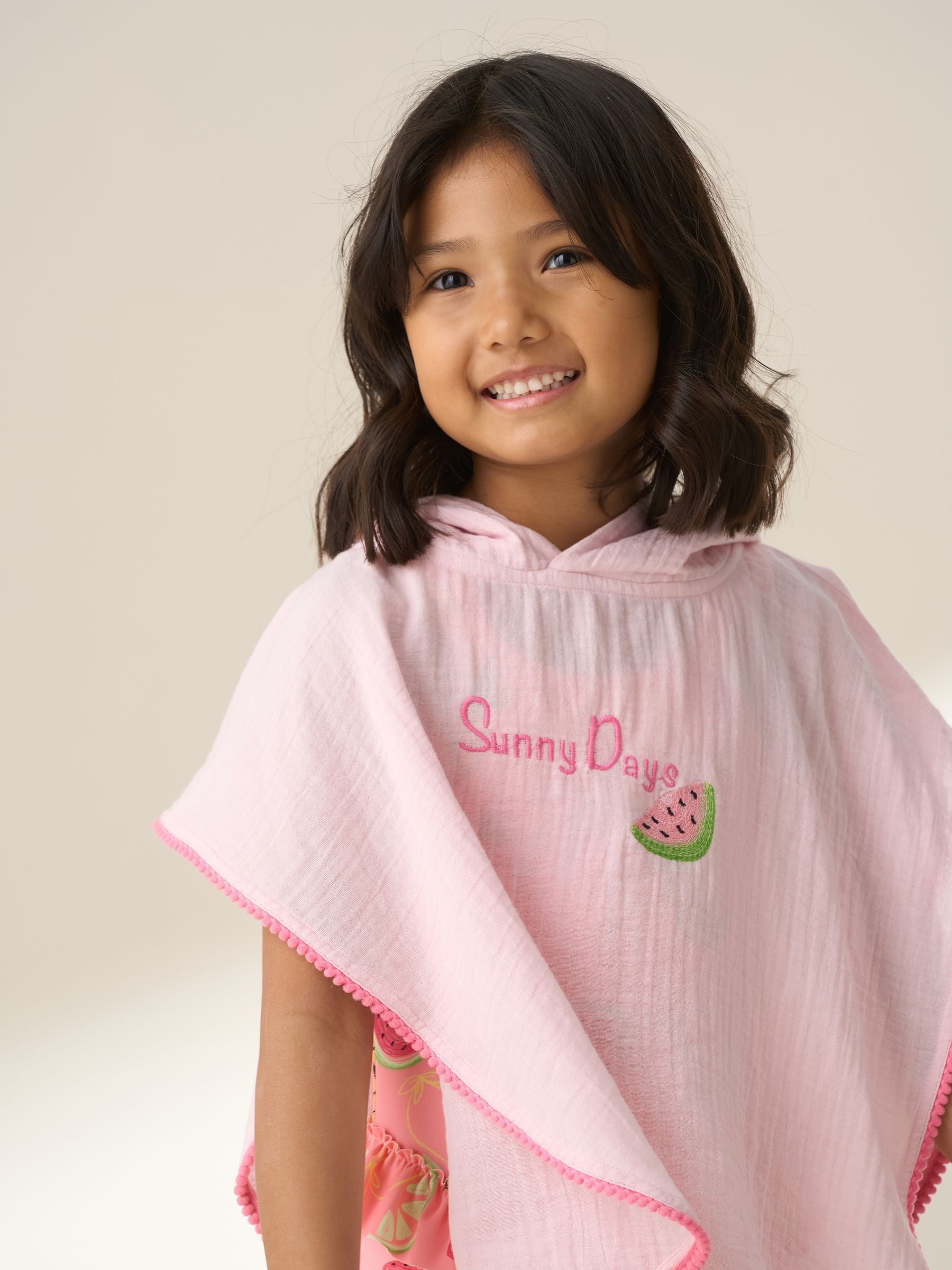 Angel & Rocket Ruby Pom Pom Trim 100% Cotton Kaftan
