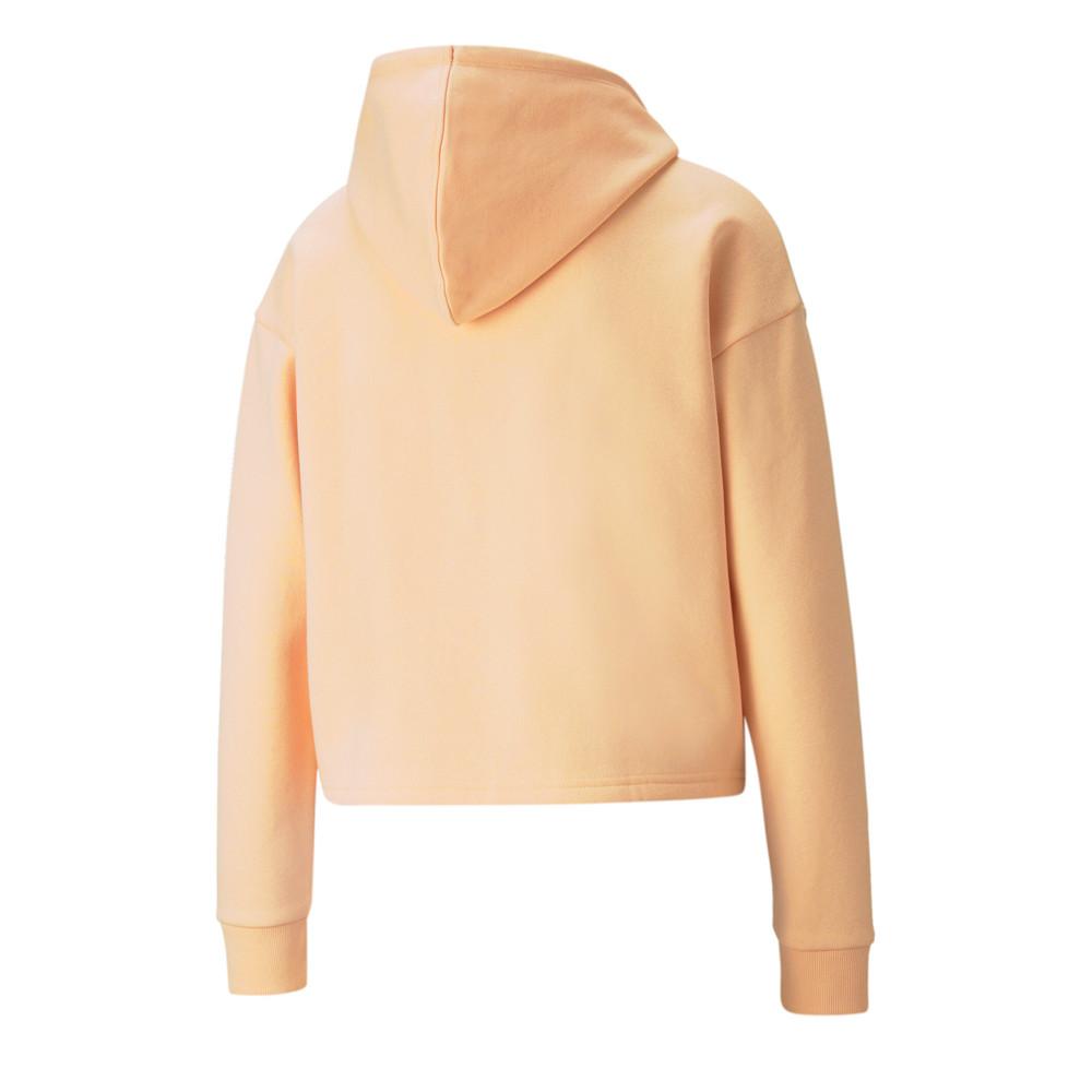 Puma Sweat à Capuche Corail Femme Puma Cropped Metallic