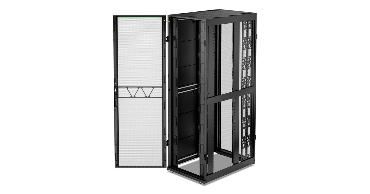 APCNetShelter SX AR3388B2, Gen 2, 52U server rack  (Zwart/groen, 2436H x 800B x 1200D mm, met zijkanten)