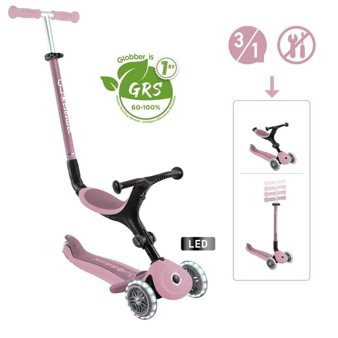 Globber - Scooter 3 in1 Go-Up Active mit Leuchtrollen
